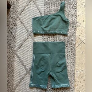 TALA Green One-Shoulder Sports Set